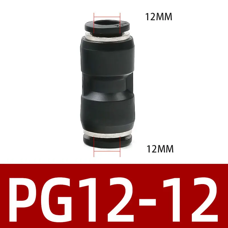 PG12-12 10 шт. PG 4/6/8/12 мм OD шланг трубки одно касание пуш-ап в прямые Gas/водопроводно-канализационная арматура Пластик быстроное соединение подходящий воздух пневматический - Цвет: PG12-12