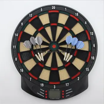 

15 Inch Electronic Darts Board Set LCD Display Automatic Score Dart Plate Scoring Board With Voice 27 Games With 6pc Soft Darts