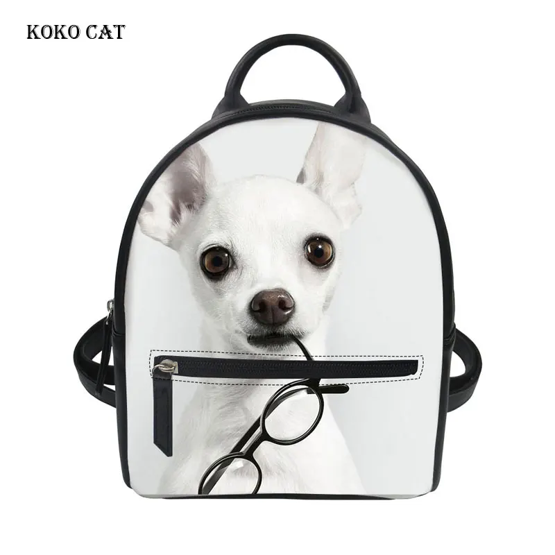 

Female Backpack Mini Pu Leather School Bags for Teenagers Girls Customizable Cute Dogs Printed Small Bagpack Bolsos Mujer