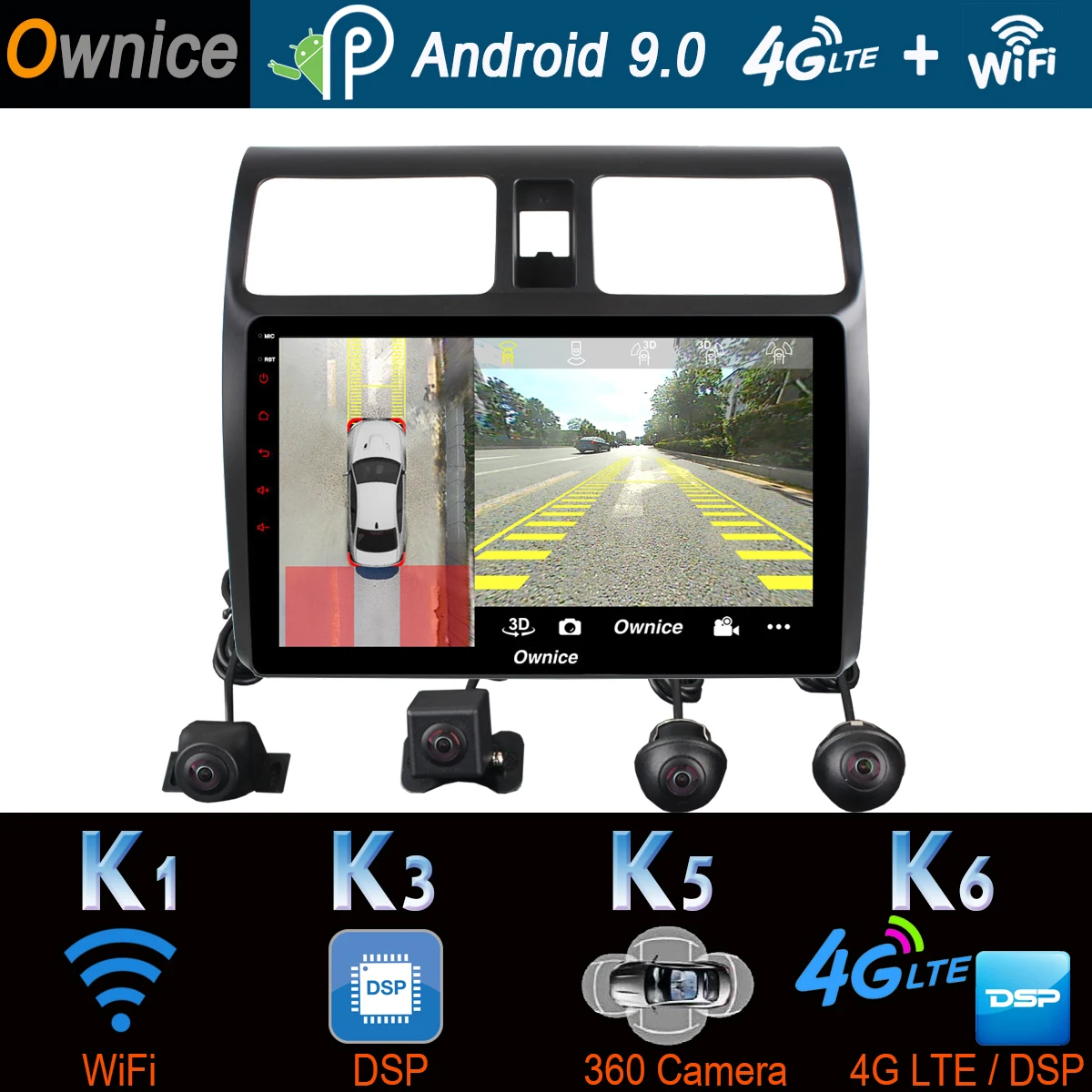 Perfect Ownice 10.1" K1 K3 K5 K6 Android Car DVD Player For Suzuki Swift 2005-2018 GPS Radio Stereo 4G ADAS DSP CarPlay 360° Panoramic 1