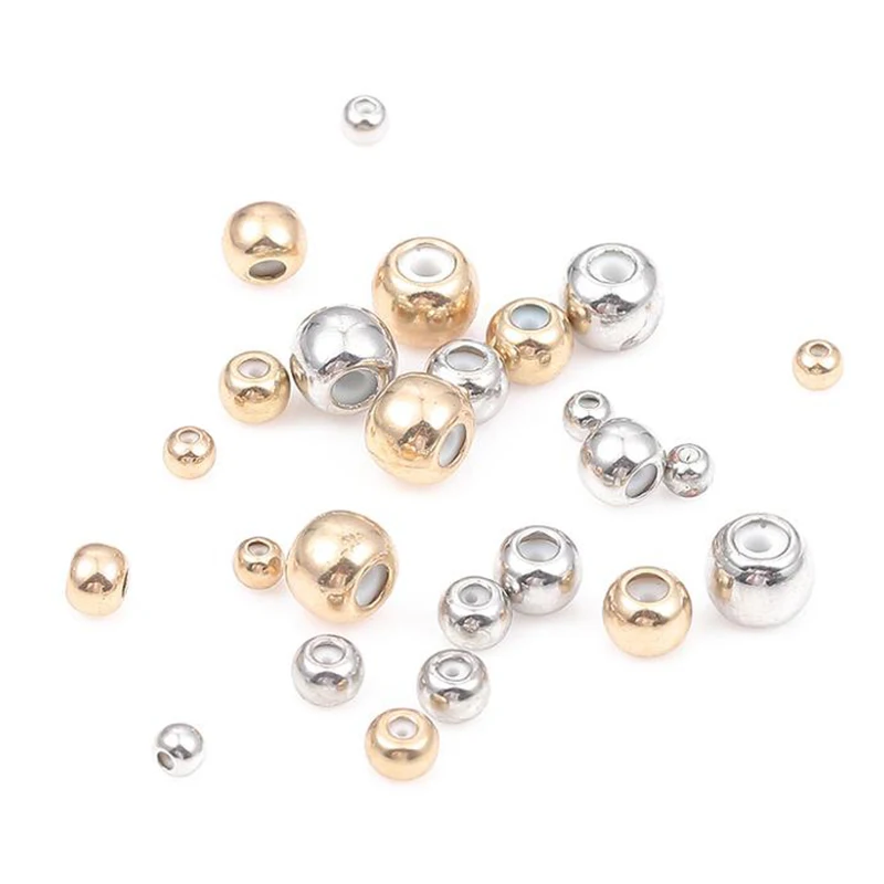 

10pcs/lot Big Hole Copper Stopper Silicon Beads Adjustment Spacer Charm Beads For European Screw Off End Bracelet Jewelry Making