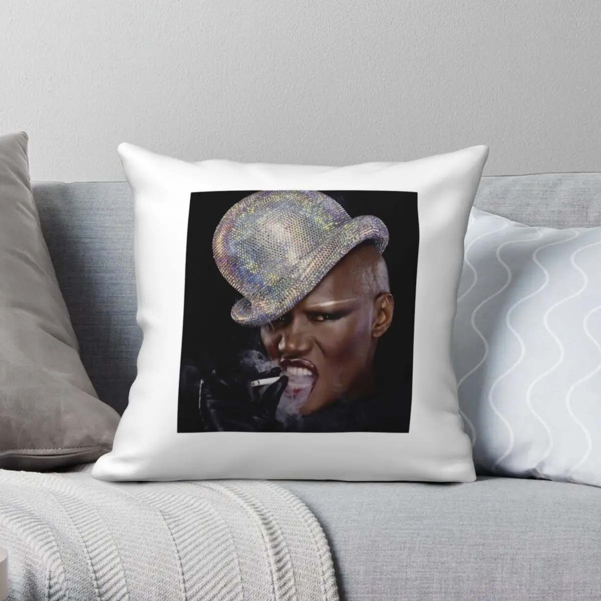 

Grace Jones Pillowcase Polyester Linen Velvet Printed Zip Decor Pillow Case Home Cushion Case Wholesale 18"