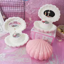 Розовый в форме ракушки вращающийся светодиодный мигающий музыкальный ящик музыкальная игрушка для детей Рождественский подарок