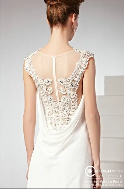 Новая мода vestidos de fiesta белые длинные бисерные сексуальные кружевные Элегантные вечерние платья невесты вечерние платья