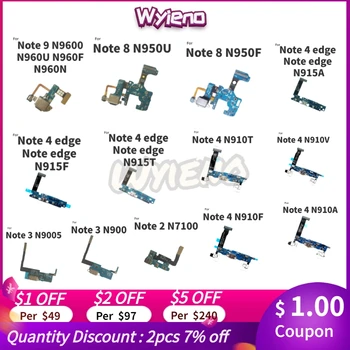 

Wyieno For Samsung Galaxy Note 2 3 4 8 9 N9100 N960F N960U Edge Charger Port Board USB Charging Flex Cable Microphone Mic Plug