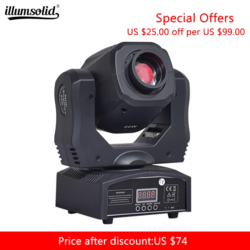 

60W Mini LED DMX gobo Moving Head Spot Light Club DJ Stage Lighting Party Disco