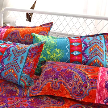 

Polyester Fiber Ethnic Style Pillowcase Quilt Cover Mandala Printing Environmental Protection Comforter Textile Bedding Set