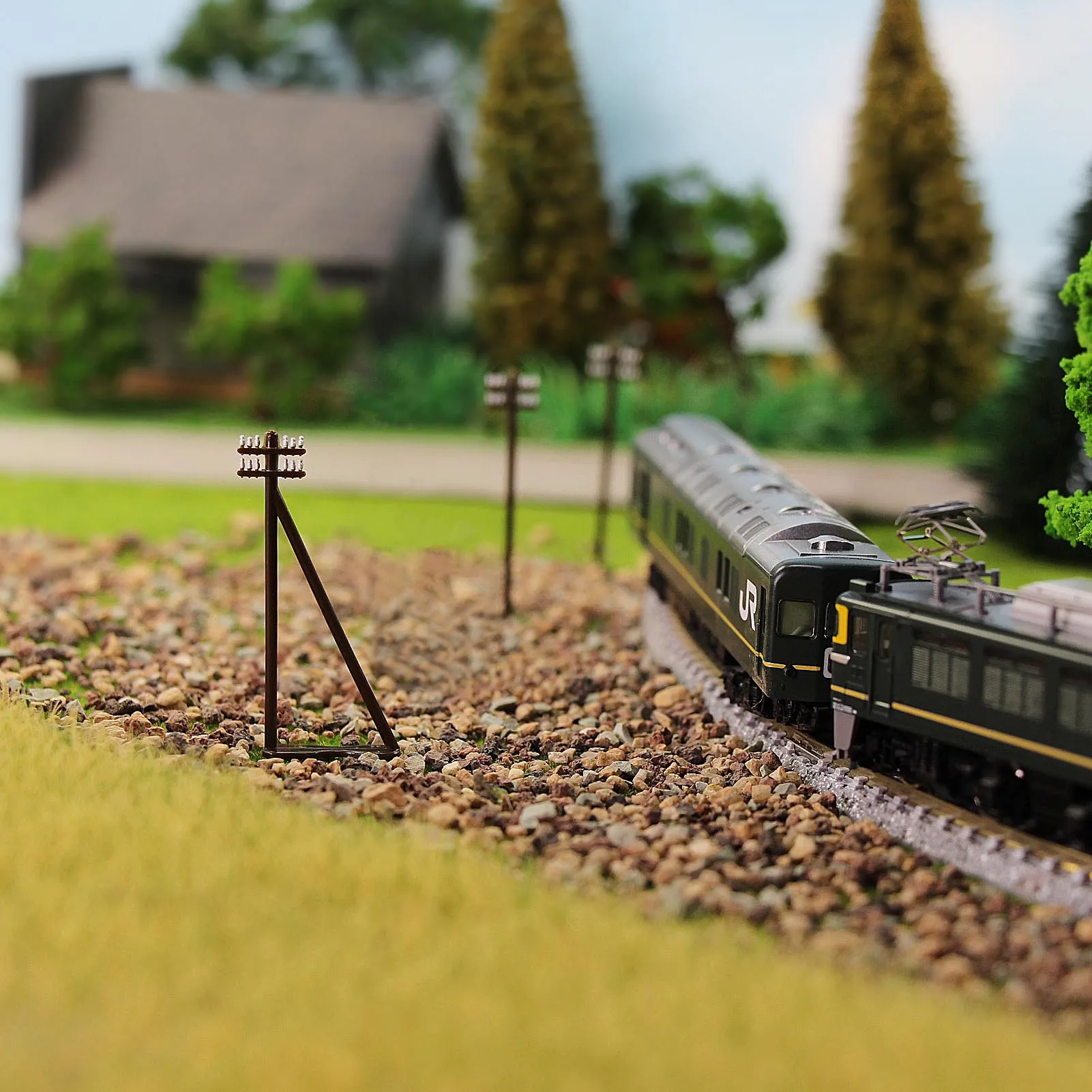 Evemodel 24pcs Model Trains N Scale Power Poles 1160 Telegraph Poles 4