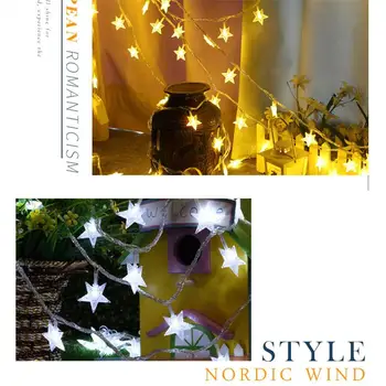 

Christmas Decoration Five-Pointed Star Light Strings Garlands LED Lamp christmas lights outdoor Christmas Fairy Lights