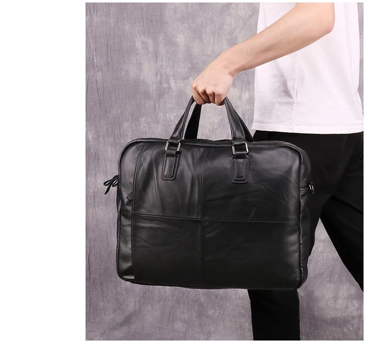 Мужской портфель из натуральной кожи, деловая сумка для ноутбука, повседневная большая сумка на плечо, винтажные сумки-мессенджеры