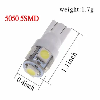 

Kit 50 Lampadas Pingo T10 5 Led Branca Pingo Luz W5w 5050 SMD 6000k T10 Xenon Lampada Tuning 12V
