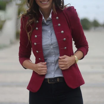 

2019 Designer Blazer Jacket Women Fashion Long Sleeve Coat Women Double Breasted Jacket Suits Female Classic Blazer