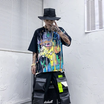 

iiDossan 2020 High Street T-shirt Men Top Quality Oversized Dark Style 3D printed Cotton Streetwear Tshirt Hiphop Men Top Tee