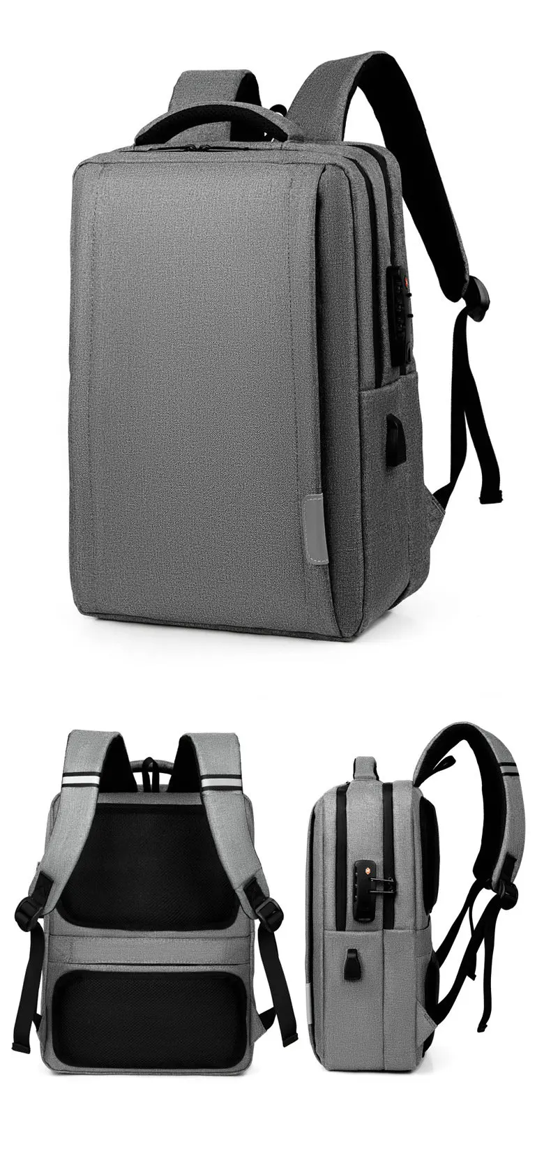 Мужской рюкзак большой емкости USB водонепроницаемый Оксфорд мужской многофункциональный Противоугонный Рюкзак Для Путешествий Рюкзак для отдыха Mochila B45-21