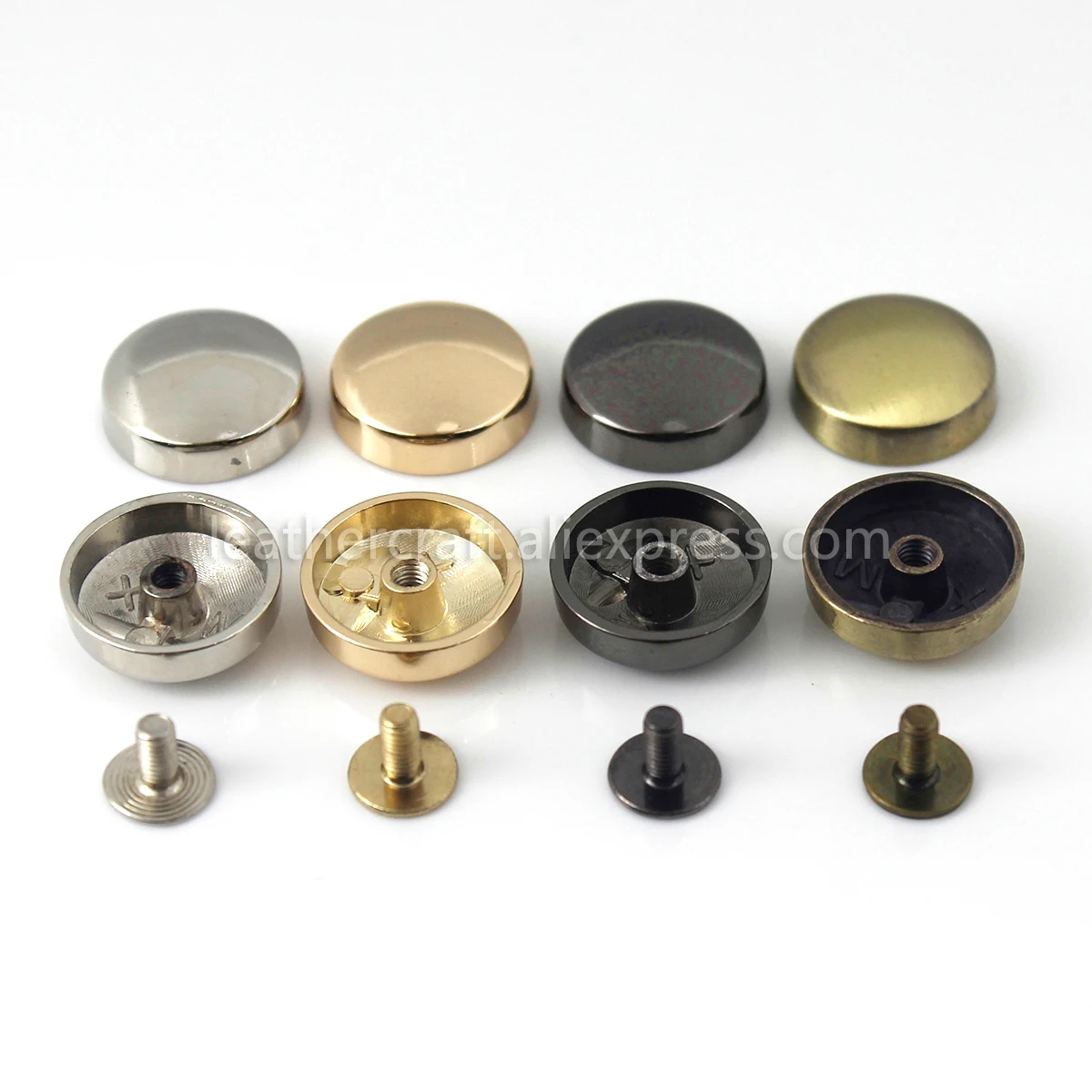 Description Picture 3 of item4pcs Metal Round Screw Back Rivets Studs Nail Stud for Garment Leather Craft Belt Bag Wallet Decoration Hardware 16mm