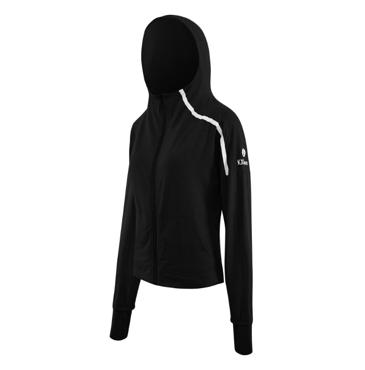 Спорт на открытом воздухе для бега для женщин пальто быстросохнущие Фитнес Спортивные куртки топы с длинными рукавами одежда женская спортивная куртка с капюшоном на молнии