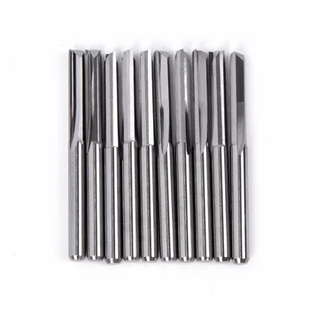 

10pcs 1/8 Shank Straight Slot Solid Carbide End Mill Cutter CNC Router Bit Kit