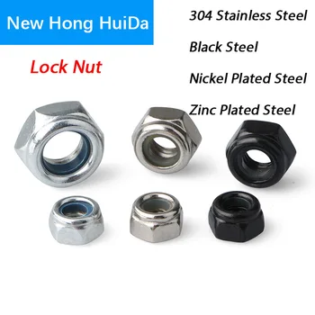 

Din985 Nylon Lock Nut Metric self-locking Nylock Nut Black Steel locknut 304Stainles Steel M2 M2.5 M3 M4M5 M6M8 M10 M12 M14 M16