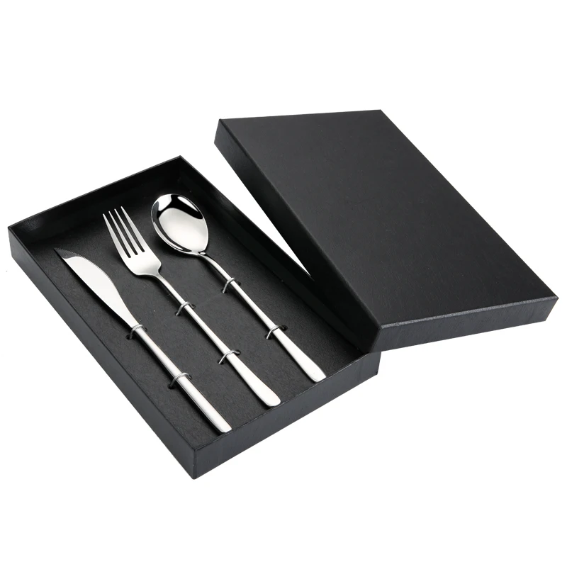 3pcs/Set Creative Stainless Steel Cutlery Set Dinner Travel Dinnerware Fork Knife for Wedding Hotel Flatware Couvert De Table | Дом и сад