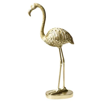 

Flamingo Decor Animal Shape Resin Living Room Ornament Home Decoration Gift Desktop Ornament (Golden, TypeA)