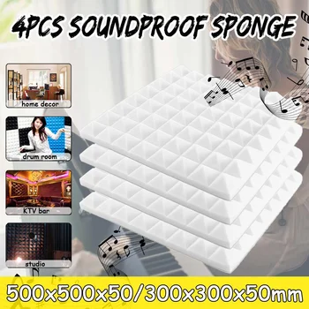 

NEW 4pcs 500X500X50mm Soundproofing Foam Acoustic Foam Sound Treatment Studio Room Absorption Tiles Polyurethane foam