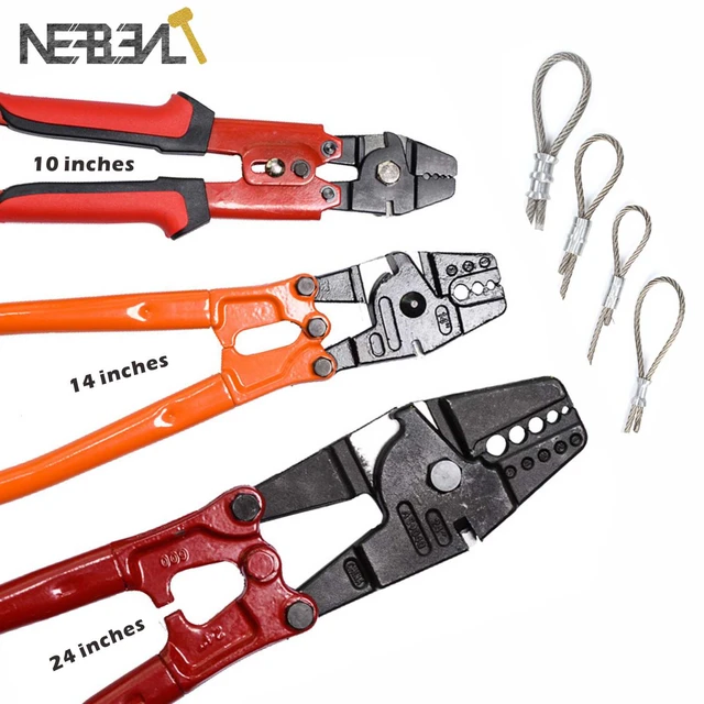 10/14/24 Crimping Pliers Wire Rope Swager Crimper Fishing Crimping Tool  With Aluminum Double Barrel Ferrule High Carbon Steel - AliExpress