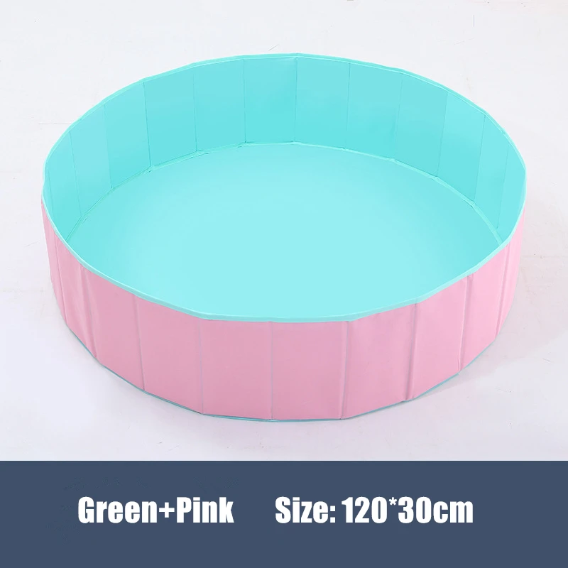 Pink Green 120cm 120 см* 30 см Детские Складные Игрушки для бассейна с океанскими шариками, детская игровая площадка для помещений, моющаяся противоскользящая Складная забор, Детский Рождественский подарок - Цвет: Pink Green 120cm