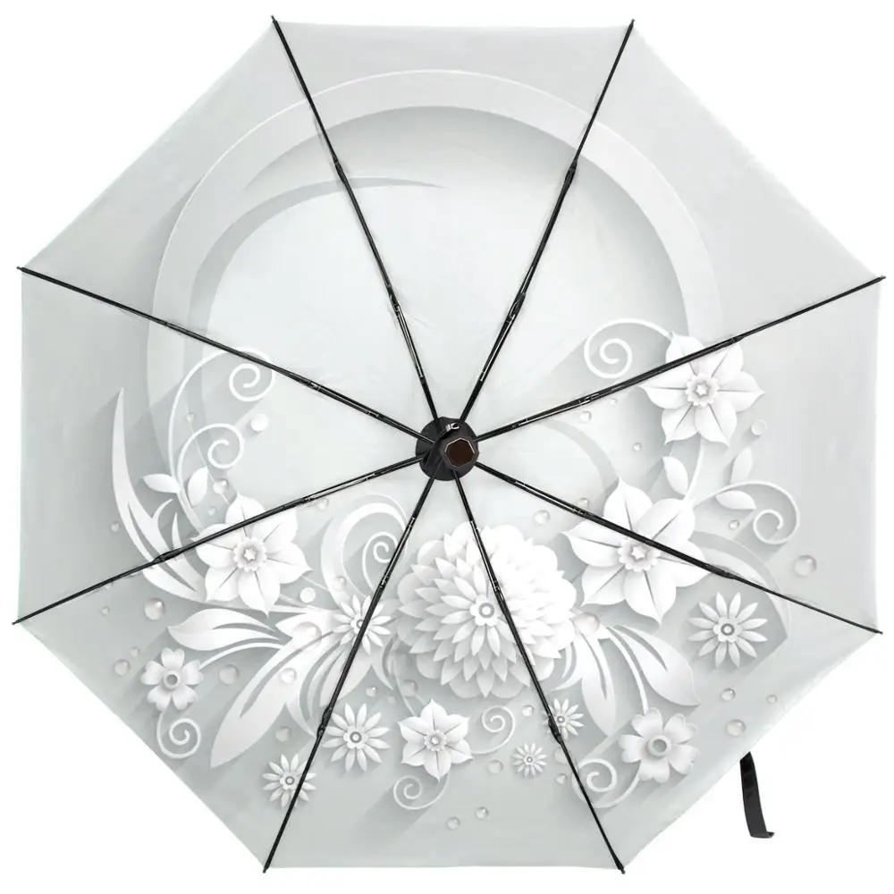 3D цветок солнцезащитный Зонт от дождя женский, Черный Покрытие анти-Ультрафиолетовый зонтик для Портативный трехкратно складываемый зонтик неавтоматический для девочек - Цвет: item 5