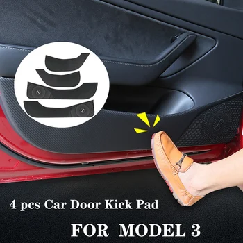 

Car Decoration Anti Kick Door Carbon Fiber Protective Cover Auto Door Anti-Kick Anti-Dirty Pad Sticker for Tesla Model 3
