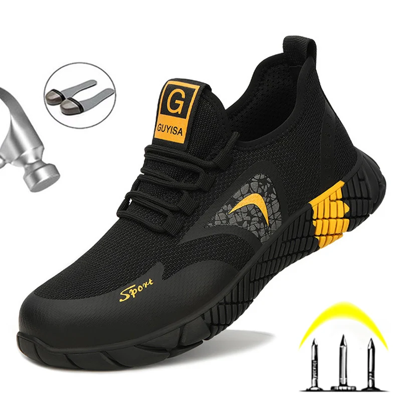 Male Work Safety Shoes Men Boots Outdoor Military Boots Steel Toe Working Shoes For Men Shoes Puncture Proof Safety Shoes 2020