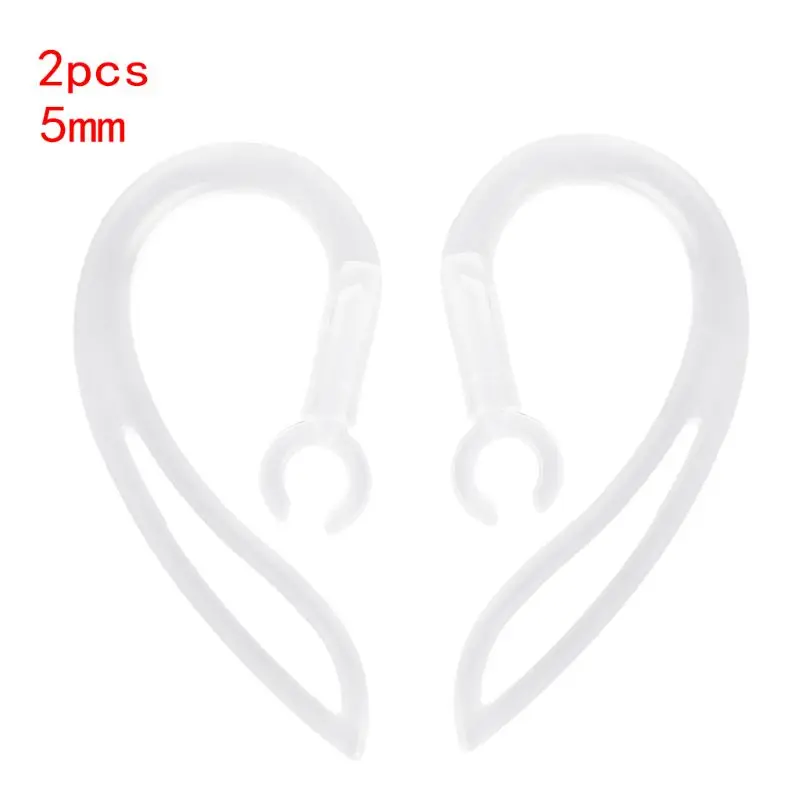 2pc 5mm Bluetooth наушники Прозрачный мягкий силиконовый ушной крючок зажим петли гарнитура 5 6 7 8 10 мм - Цвет: 2pc 5mm