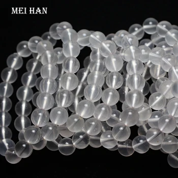 

Meihan Free shipping (2 bracelets/set) natural 11-12mm & 12-13mm milky quartz smooth round beads stone for jewelry making