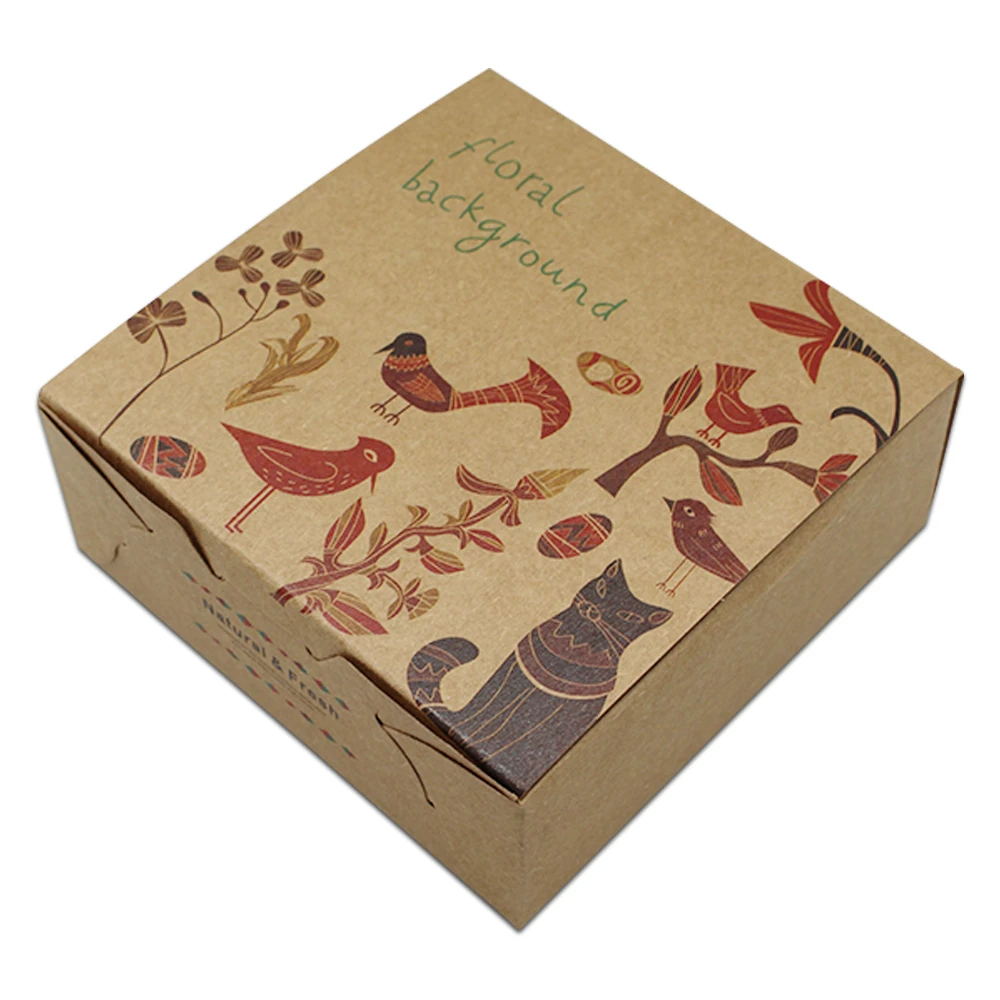 

DHL Vintage Animal Design Kraft Paper Box Christmas Gift Box Macaron Cookie Candy Packaging Carton Box for Event Party Supplies