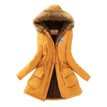 Зимняя куртка для бега, парка с меховым воротником, тонкая парка на молнии, шерстяная шапка с поясом, худи, утолщенное женское уличное пальто, длинное женское зимнее пальто
