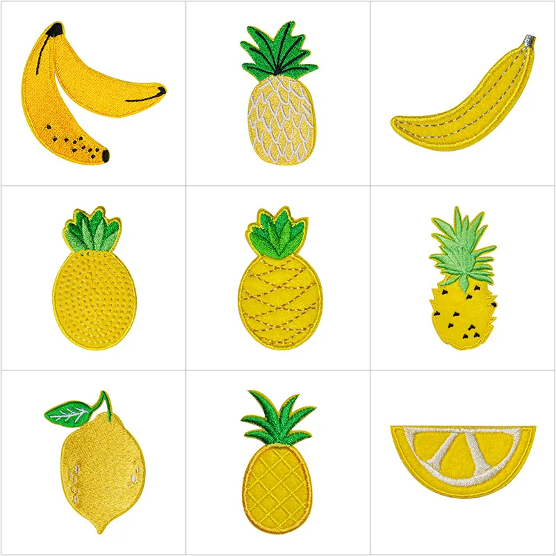 New Banana Sewing Clothes Patch Pineapple Lemon DIY Fruit Design Cloth Applique Handmade on Bag Accessories | Дом и сад