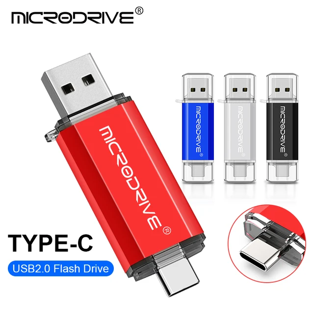 Metal Type C USB flash drive OTG  64 GB 32 GB 16 GB 8 GB 128GB pendrive external storage Micro memory Stick type-C free shippin 2