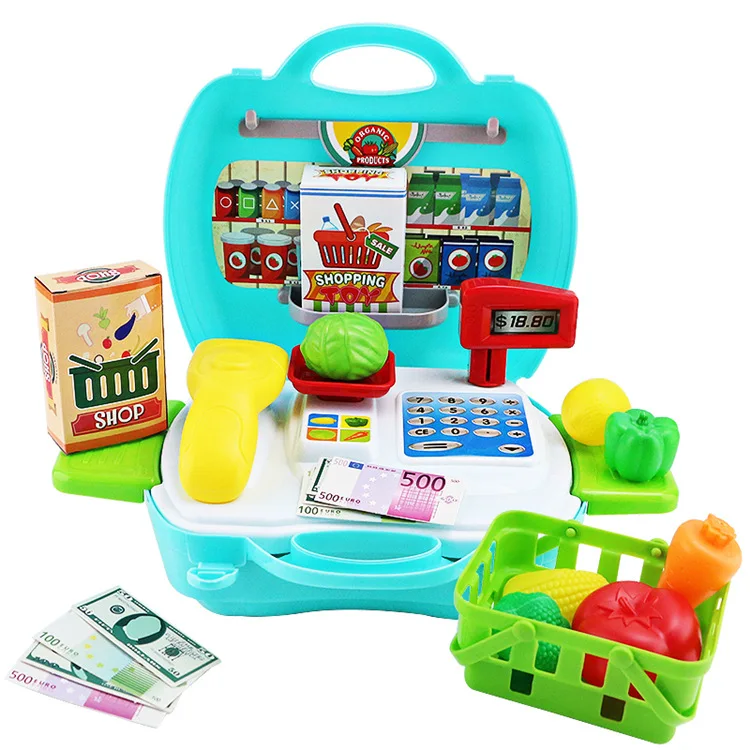

Children'S Educational Play House Toys 7024 Model Supermarket Cashier Machine Hand Portable Storage Box