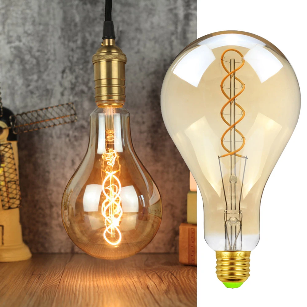 Ps35 A110 ビッグサイズヴィンテージledランプ巨大なエジソン電球ソフトledフィラメント装飾電球 4 ワット 2v電球ぬくもりグロー Led Filament Vintage Led Lampled Lamp Aliexpress