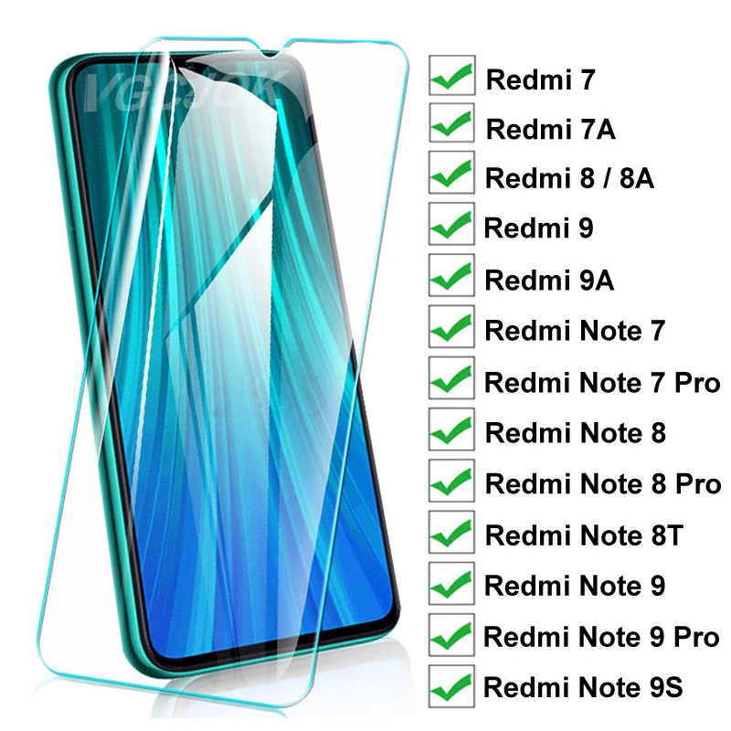 15D Protection Glass For Xiaomi Redmi 8 8A 7 7A 9 9A 9C Tempered Screen Protector On Redmi Note 8T 9S 7 8 9 Pro Glass Film Case afbeelding