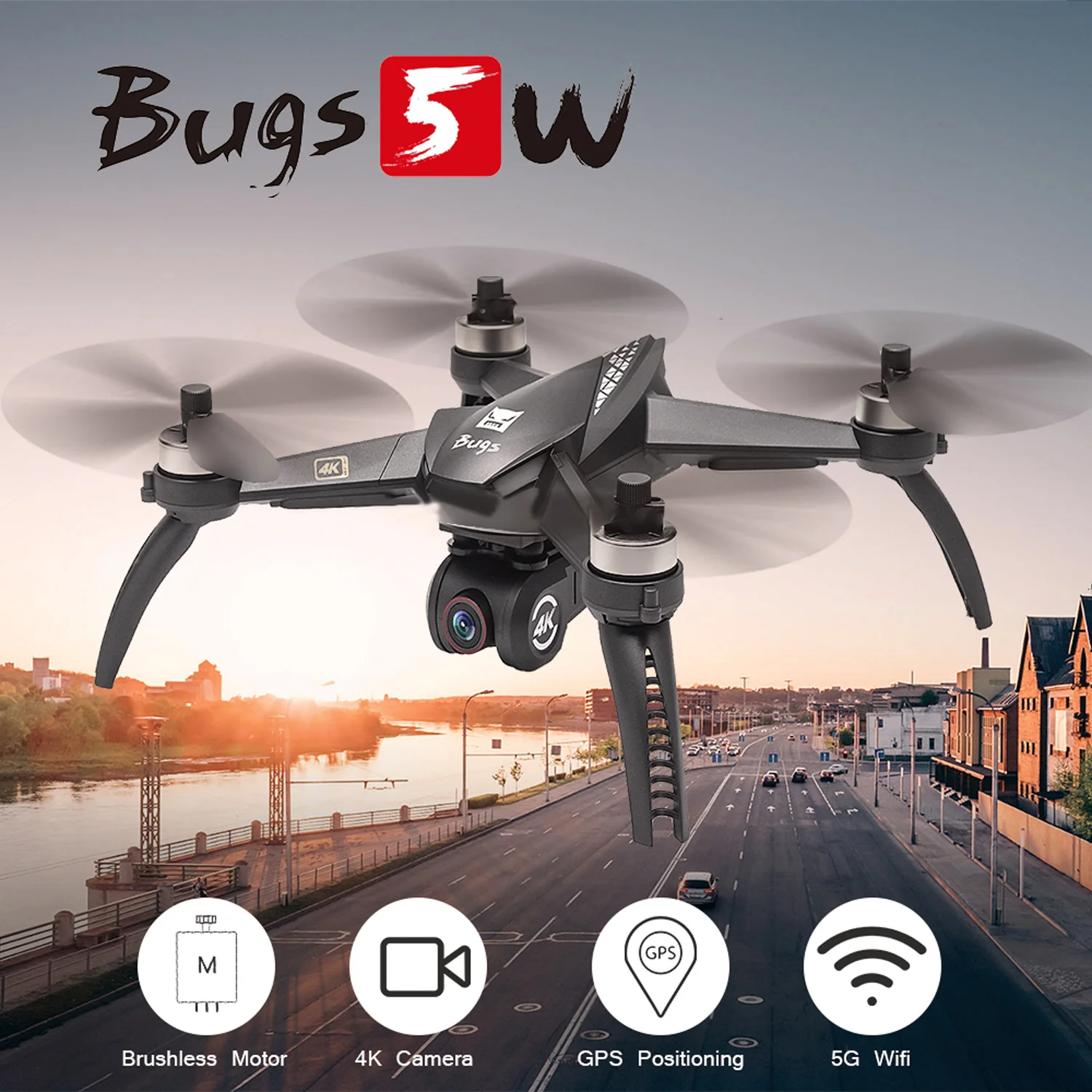 Профессиональный gps-квадрокоптер MJX Bugs 5W B5W с камерой 4K 5G Wi-Fi, бесщеточный HD Дрон с камерой, время полета 20 минут