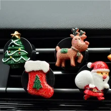 Новейшая Рождественская розетка кондиционера с зажимом, освежитель воздуха для автомобиля, украшение для автомобиля, Санта-Клаус украшения