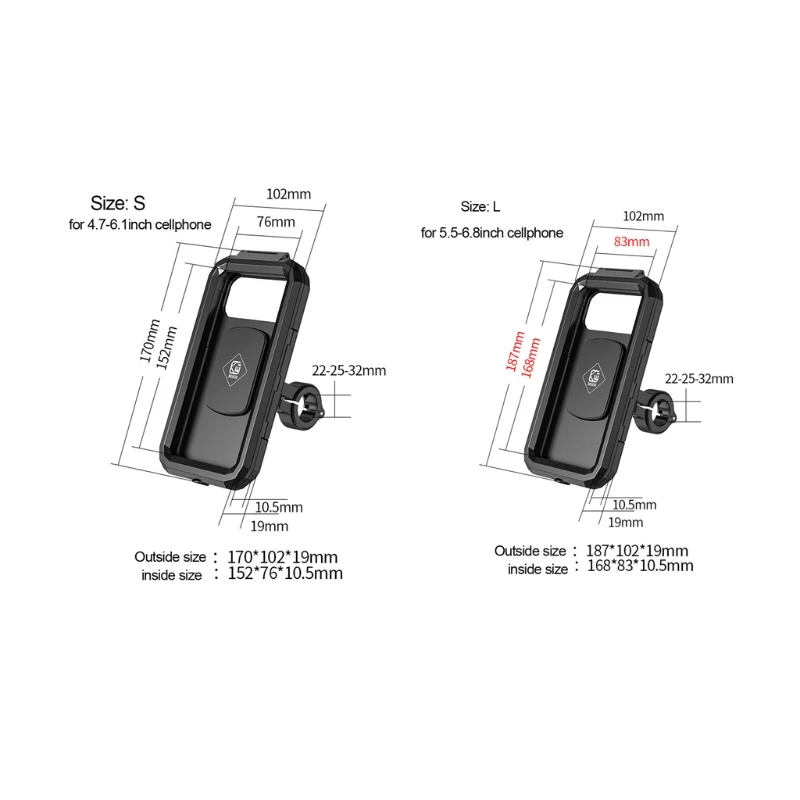 F62C Waterproof Case Bike Motorcycle Handlebar Rear View Mirror 3 to 6.8&quot Cellphone Mount Bag Motorbike Scooter Phone Stand | Мобильные