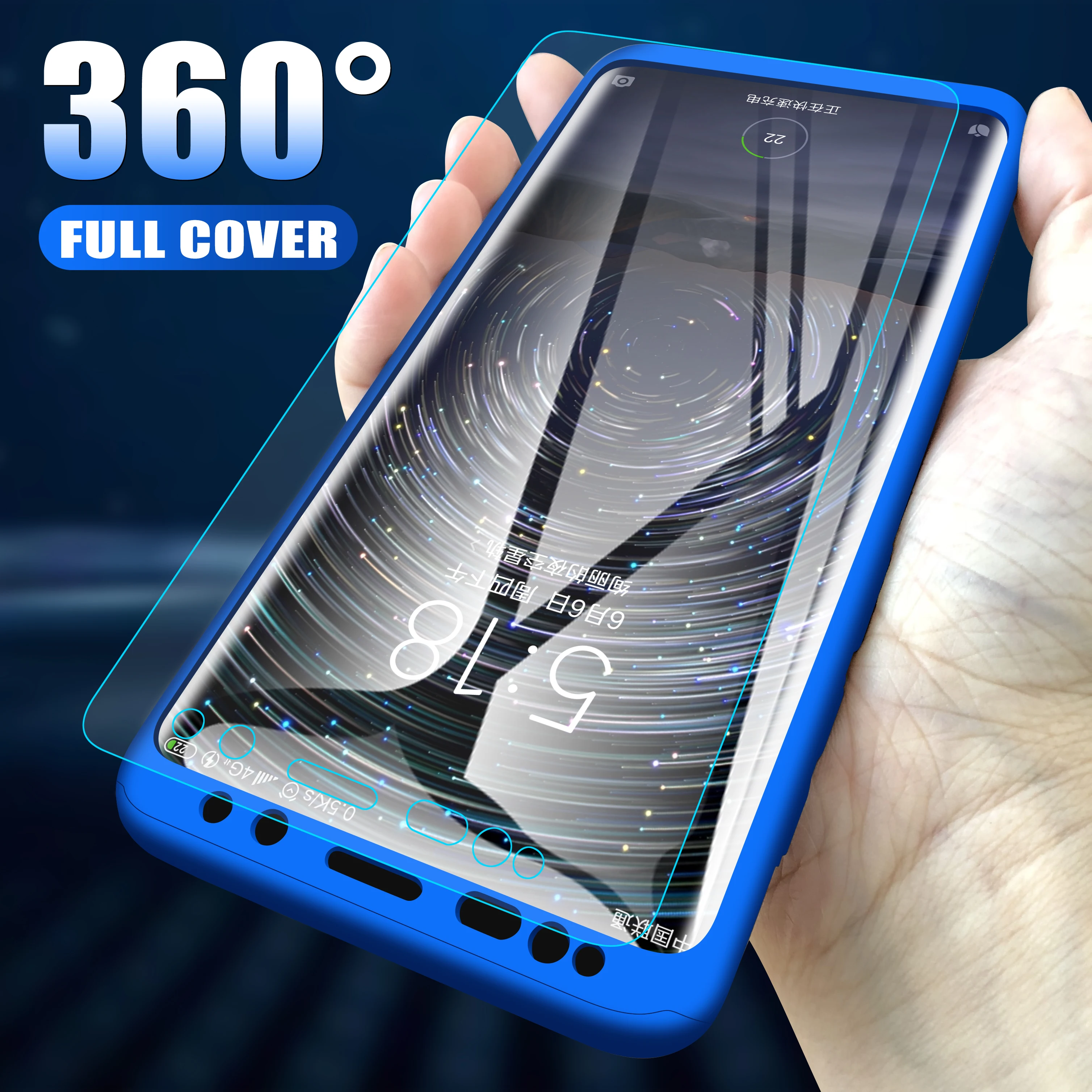360 градусов полное покрытие чехол для телефона Huawei Y5 Y6 Y9 2019 Y7 2018 P9 P10 плюс P20 P30 Lite Mate