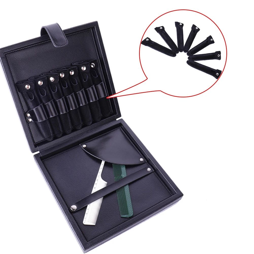 

Scissors Box Tool Case Portable Home Professional PU Leather Barber Solid Storage Salon Practical Hairdresser Holder Organizer