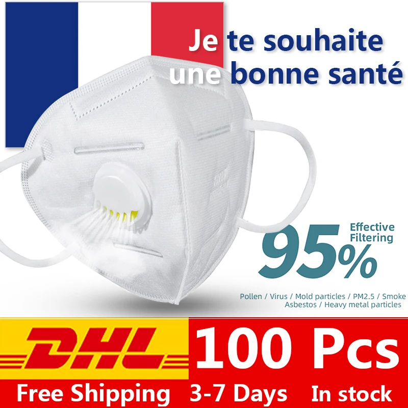 

100pcs mask con valvola ffp2 e ffp3 masque 5 Layer Flu Anti Infection N95 Protective Masks KN95 Respirator PM2.5 mascherina DHL