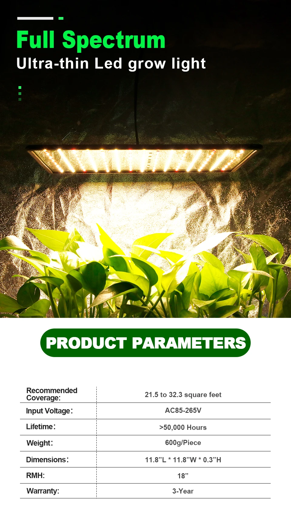 3500K светодиодный светильник для выращивания, панель 1000 Вт, фито-лампа для растений, полный спектр, светодиодный светильник для выращивания, тент, коробка, светильник s для комнатных цветов