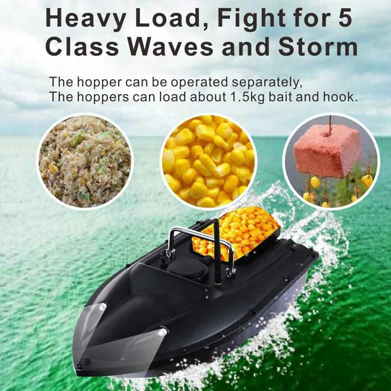 1.5 kg Load AC100-240V Dual Night Light Smart Rc Fishing Bait Boat 500M Wireless Control Toys Fish Finder Ship Boat,Eu Plug