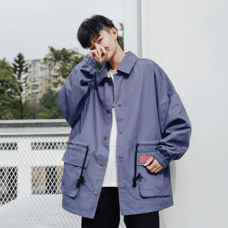 

Nice Spring And Summer Models Korean Trend Loose Casual Youth Solid Color Cardigan Jacket Fashion The Pop Listing Pop Streetwear