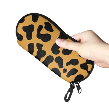 

New Arrival Women Eyewear Cases Sexy Leopard 3D Pattern Portable Glasses Bags for Lady Girl Spectacles Pouch with Lanyard Zipper