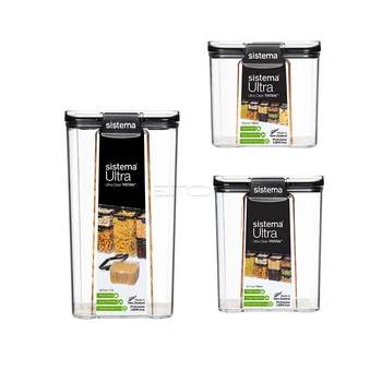 

Kitchen Container Square Crisper Transparent Lunch Box Food Storage Bento Box Fresh Keeping Sealed Microwavable Plastic With Lid